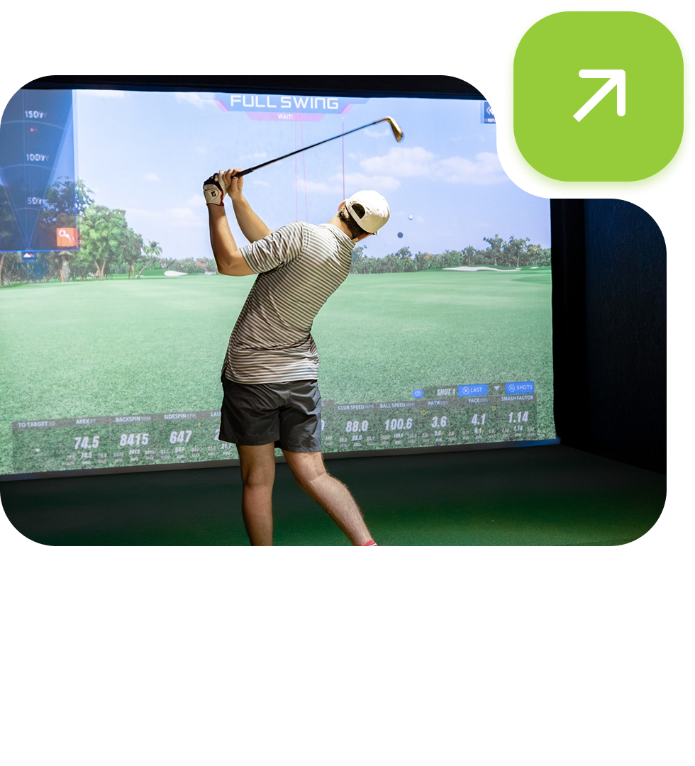 Indoor golf tournament at Back Nine